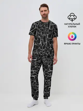 Мужская пижама с брюками / Стеклянный бармен