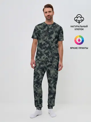 Мужская пижама с брюками / Камуфляж
