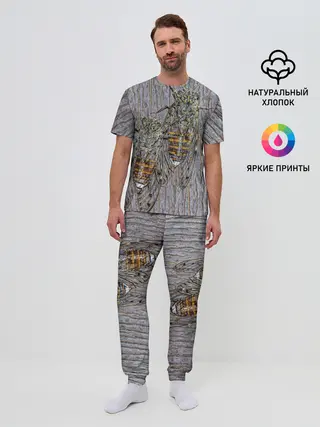 Мужская пижама с брюками / Цикады