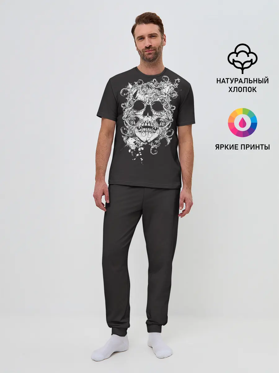 Мужская пижама с брюками / Skull 1