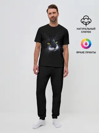 Мужская пижама с брюками / Кот