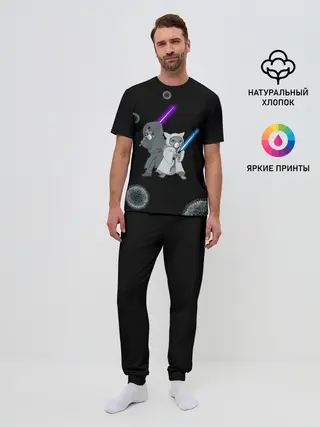 Мужская пижама с брюками / Котики vs Вирус