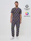 Мужская пижама с брюками / KILLER QUEEN синий паттерн