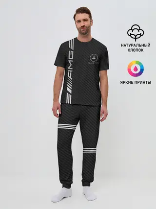 Мужская пижама с брюками / Mercedes Carbon