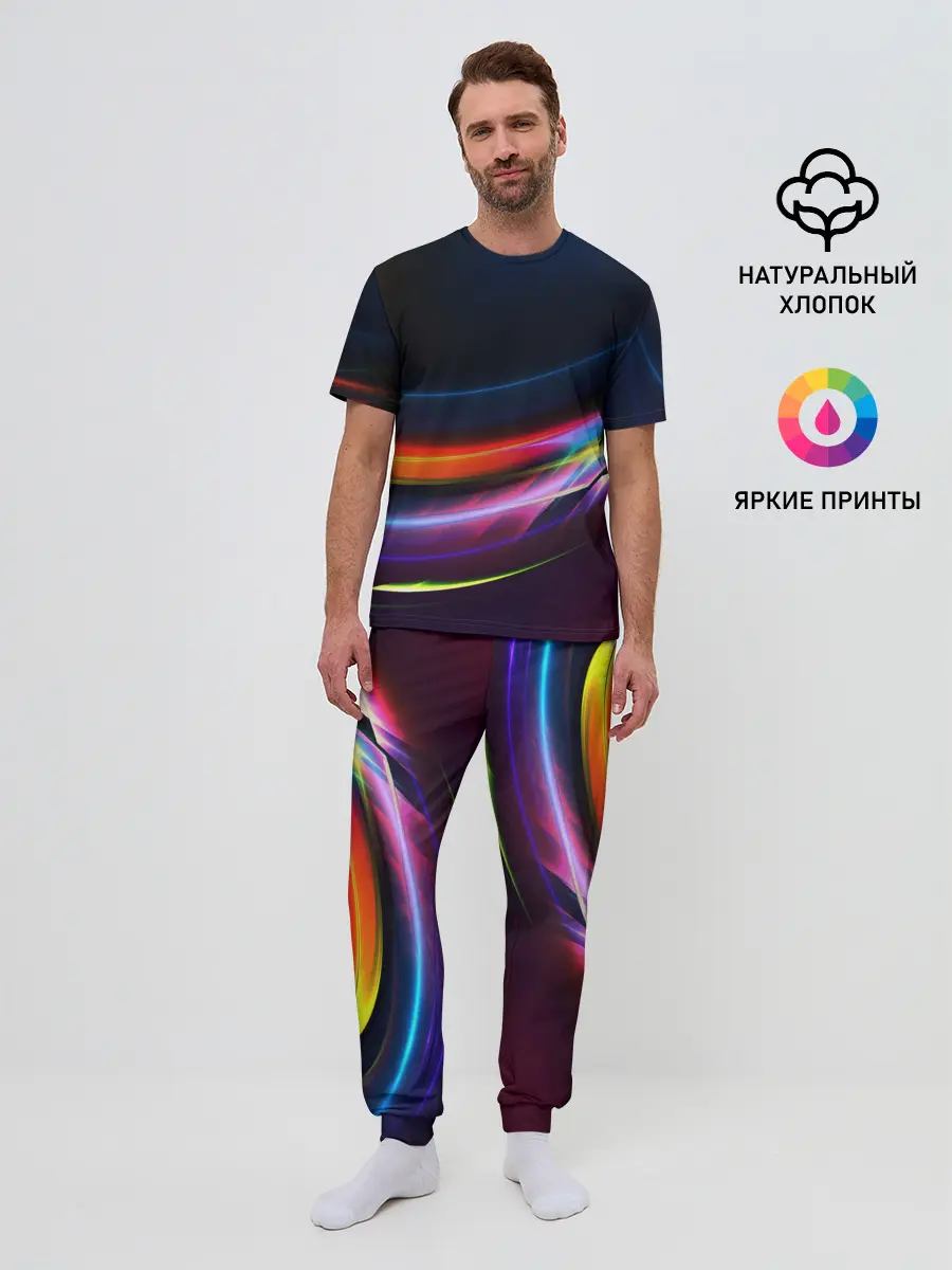 Мужская пижама с брюками / NEON STRIPES