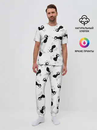Мужская пижама с брюками / Муравьи