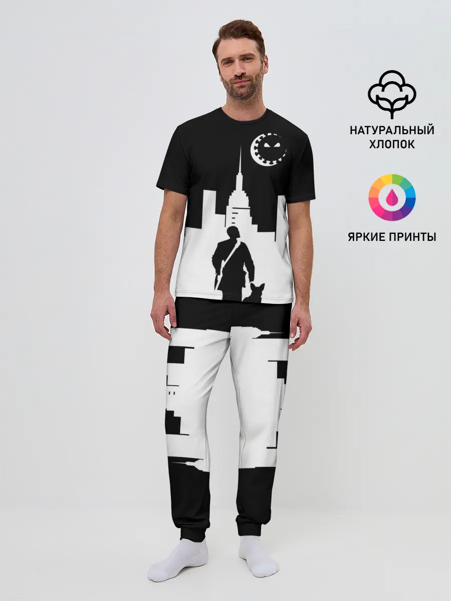 Мужская пижама с брюками / Борец с COVID19