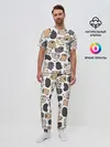 Мужская пижама с брюками / Милые мопсы