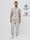 Мужская пижама с брюками / Котики