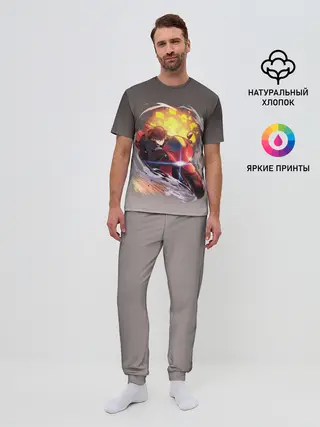 Мужская пижама с брюками / Чуя Накахара на мотоцикле взрыв