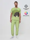 Мужская пижама с брюками / Прикольная панда с бабочкой