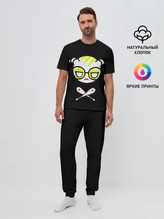 Мужская пижама с брюками / Стильное Аниме лого