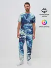 Мужская пижама с брюками / Абстракция смешивание разводы
