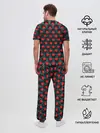 Мужская пижама с брюками / Раскалённый красный 3Д