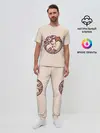 Мужская пижама с брюками / Ёжик листья милый рисунок