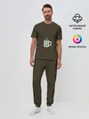 Мужская пижама с брюками / Батарейка заряд чашка кофе