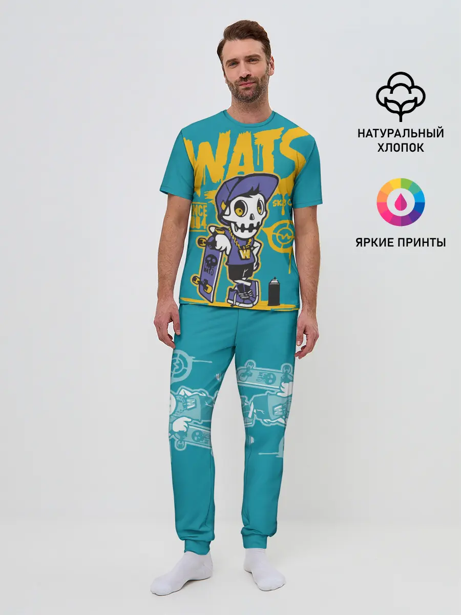 Мужская пижама с брюками / Граффити Wats