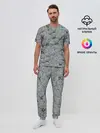 Мужская пижама с брюками / Каменные лица 3D МЕМ 2020