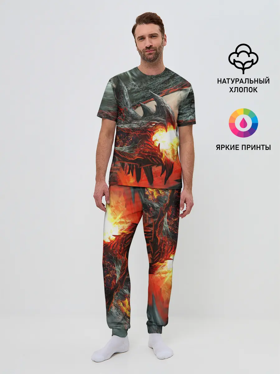 Мужская пижама с брюками / Дракон | Dragon