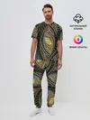 Мужская пижама с брюками / Абстракция глаз узор линии