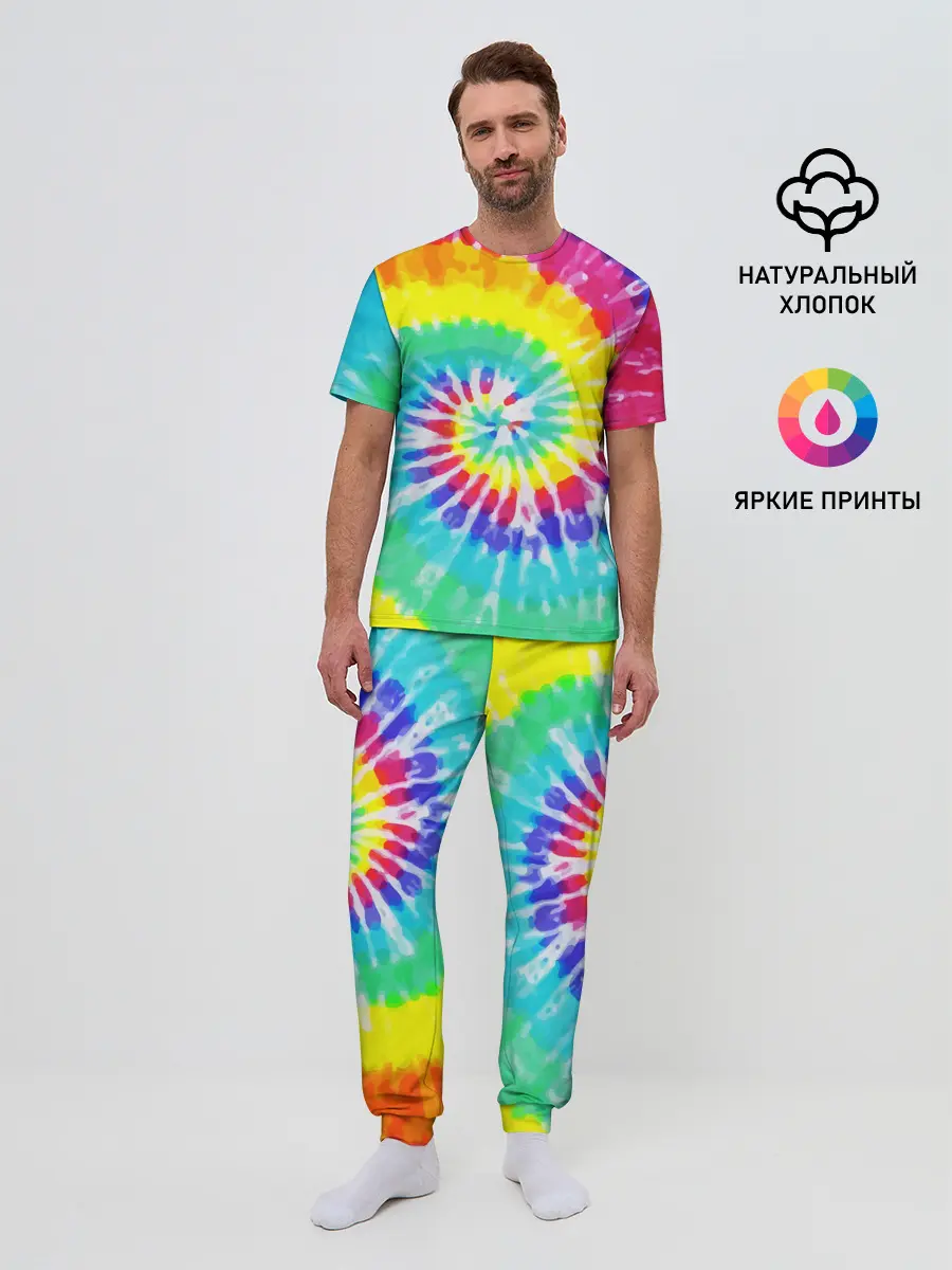 Мужская пижама с брюками / TIE-DYE СТЕНА