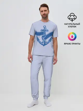 Мужская пижама с брюками / Якорь