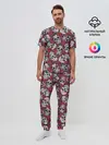 Мужская пижама с брюками / Тату черепа и розы