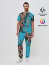 Мужская пижама с брюками / Цветочная фантазия