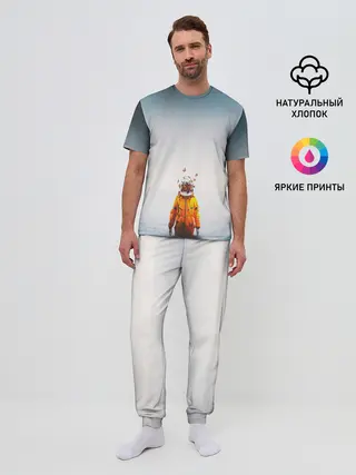 Мужская пижама с брюками / КОСМОНАВТ В МОРЕ