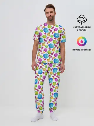 Мужская пижама с брюками / Вирус