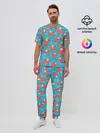 Мужская пижама с брюками / Fall guys red