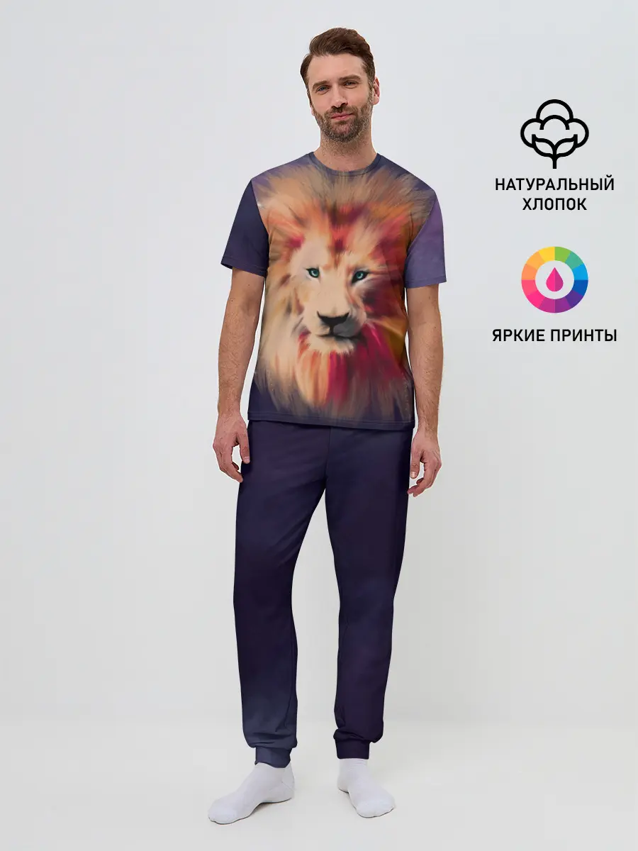 Мужская пижама с брюками / Space Lion