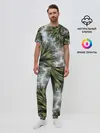 Мужская пижама с брюками / Зеленые листья