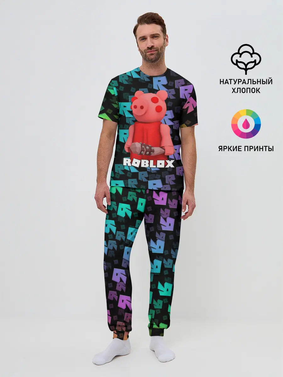Мужская пижама с брюками / ROBLOX PIGGY - СВИНКА ПИГГИ