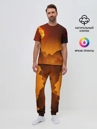 Мужская пижама с брюками / космос