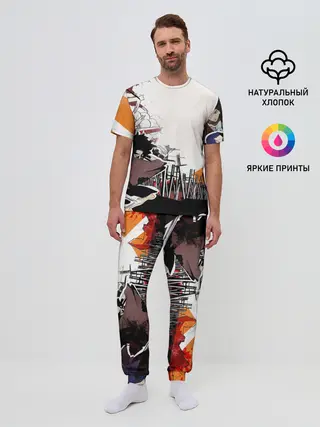 Мужская пижама с брюками / Афросамурай аниме