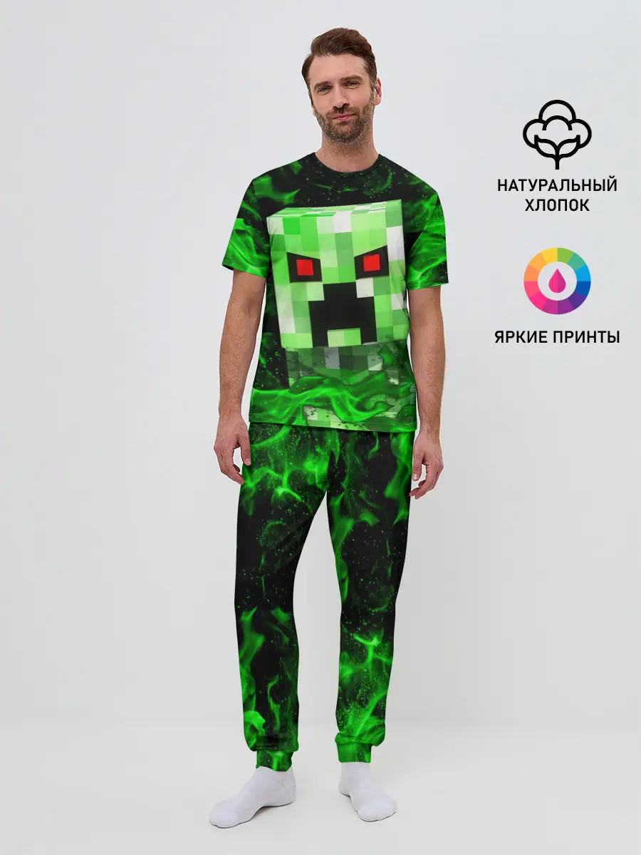 Мужская пижама с брюками / MINECRAFT CREEPER