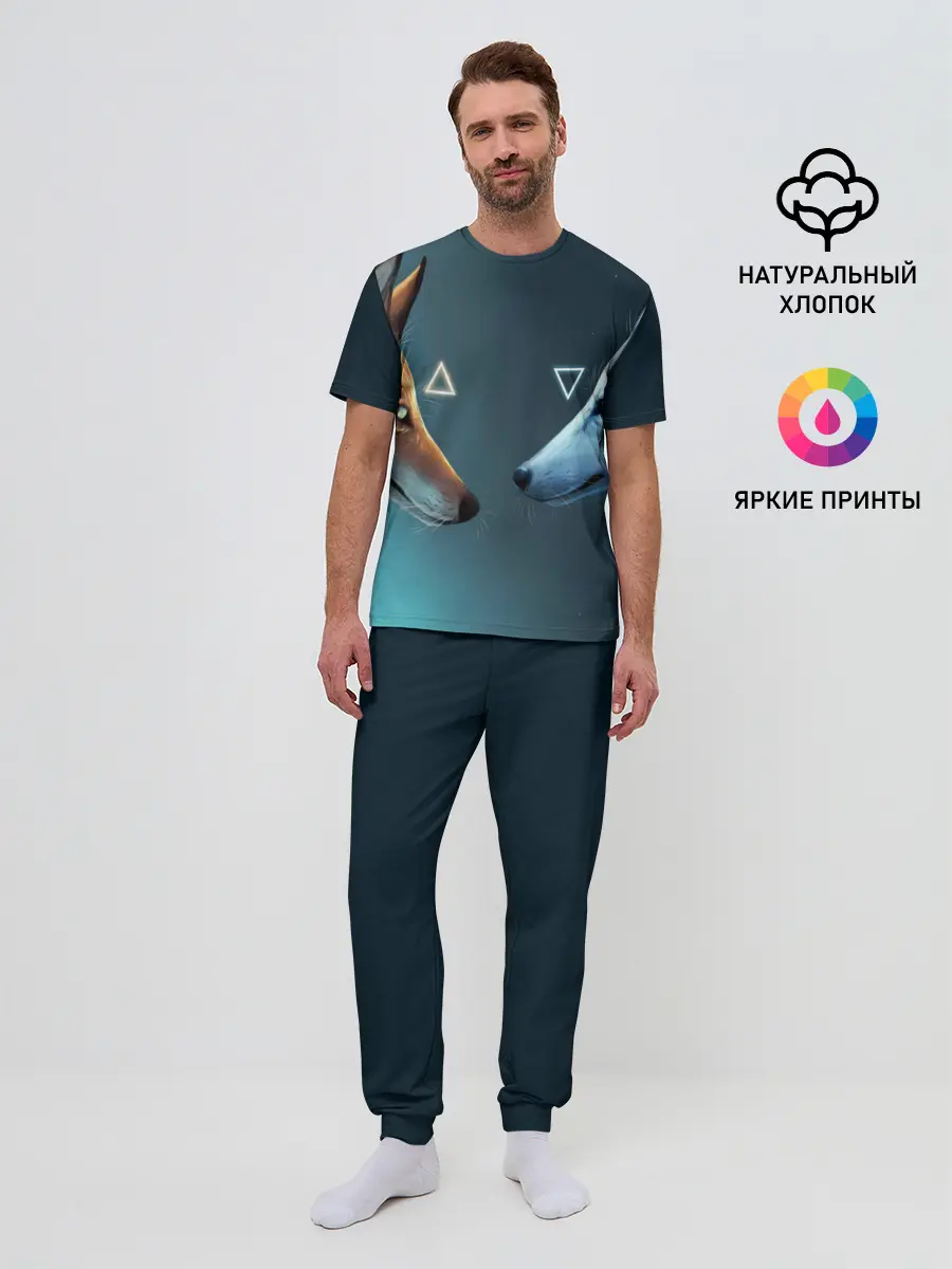 Мужская пижама с брюками / ЛИСА И ВОЛК