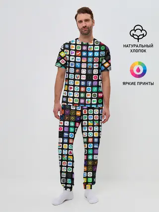 Мужская пижама с брюками / Iphone and Apps Icons