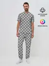 Мужская пижама с брюками / Костюм в клетку