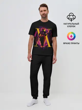 Мужская пижама с брюками / HH желтый на розовом
