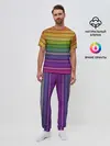 Мужская пижама с брюками / Радужные линии
