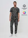 Мужская пижама с брюками / Черная дымка