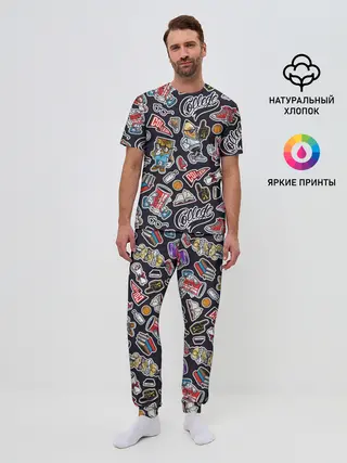 Мужская пижама с брюками / Pop art