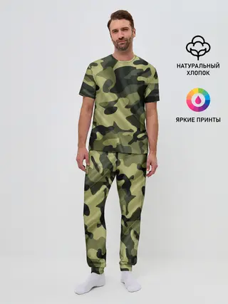 Мужская пижама с брюками / Милитари