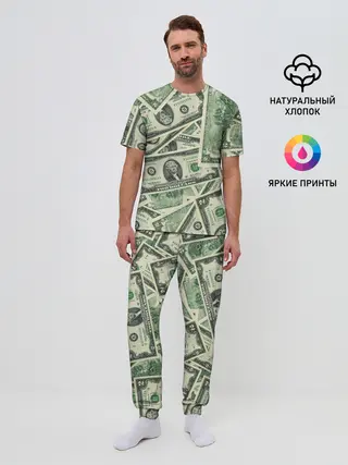 Мужская пижама с брюками / Доллар