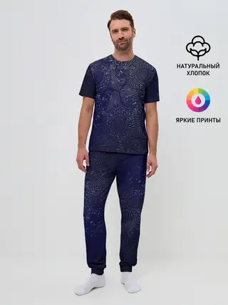Мужская пижама с брюками / Муар