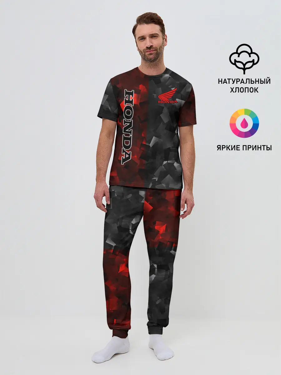 Мужская пижама с брюками / HONDA | RedBlack