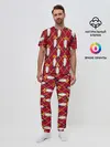 Мужская пижама с брюками / Tassels red gold 3D space