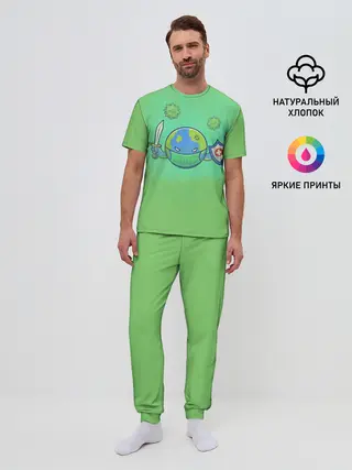 Мужская пижама с брюками / Earth VS Covid-19